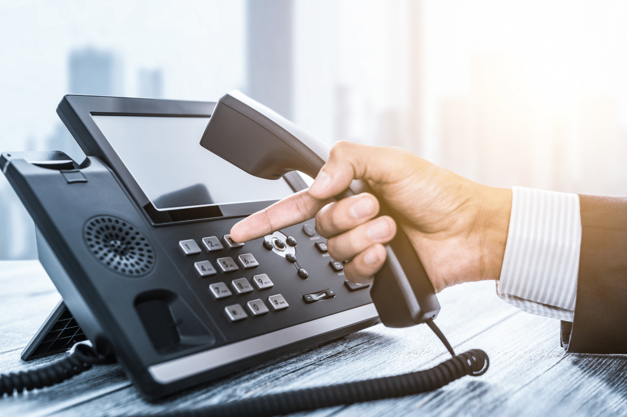 A business telephone system handset